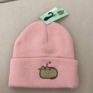 PUSHEEN THE CAT PINK KNIT BEANIE HAT BY CULTUREFLY NEW WITH TAGS ONE SIZE